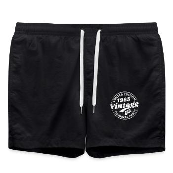 Limited edition 1985 vintage all original parts - Swim Trunks - black - Front - AI Model Male 185 light (185cm)