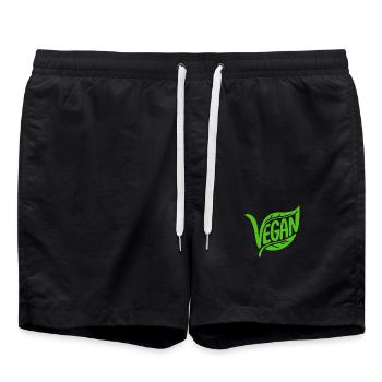 Vegan - Cool Veggi Logo - Badeshorts - Schwarz - Vorne - AI Model Male 185 light (185cm)