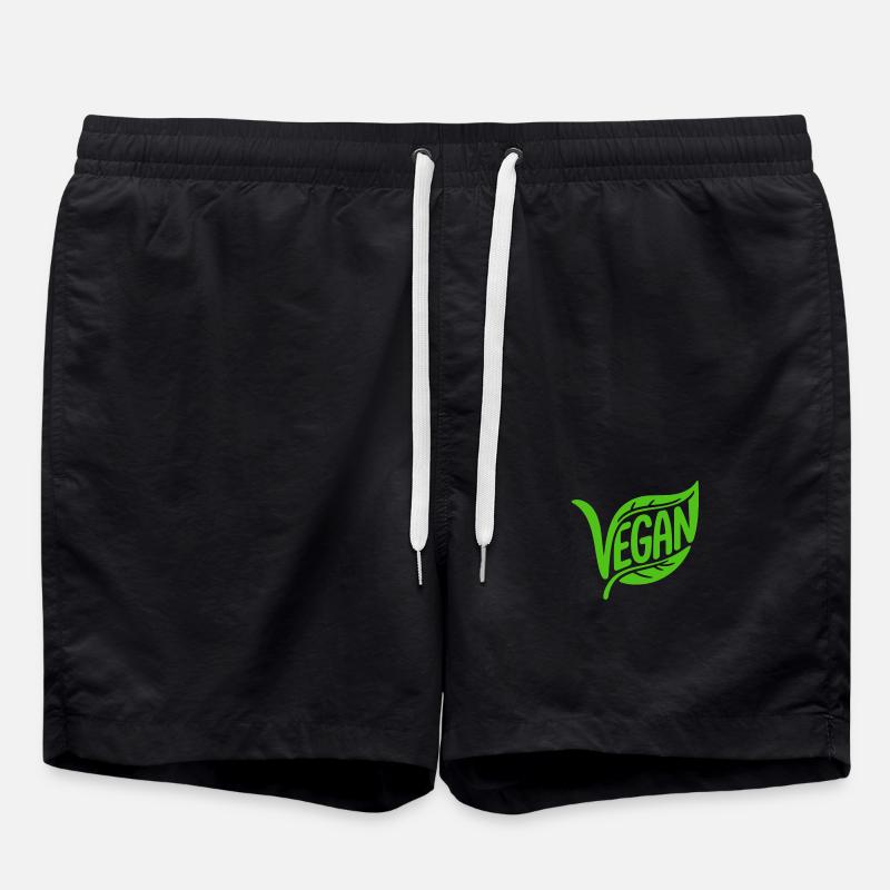 Vegan - Cool Veggi Logo - Swim Trunks - black