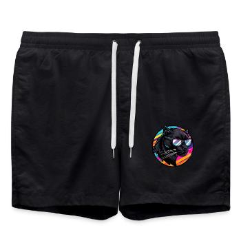 Panther Comic Cool - Swim Trunks - black - Front - AI Model Male 185 light (185cm)