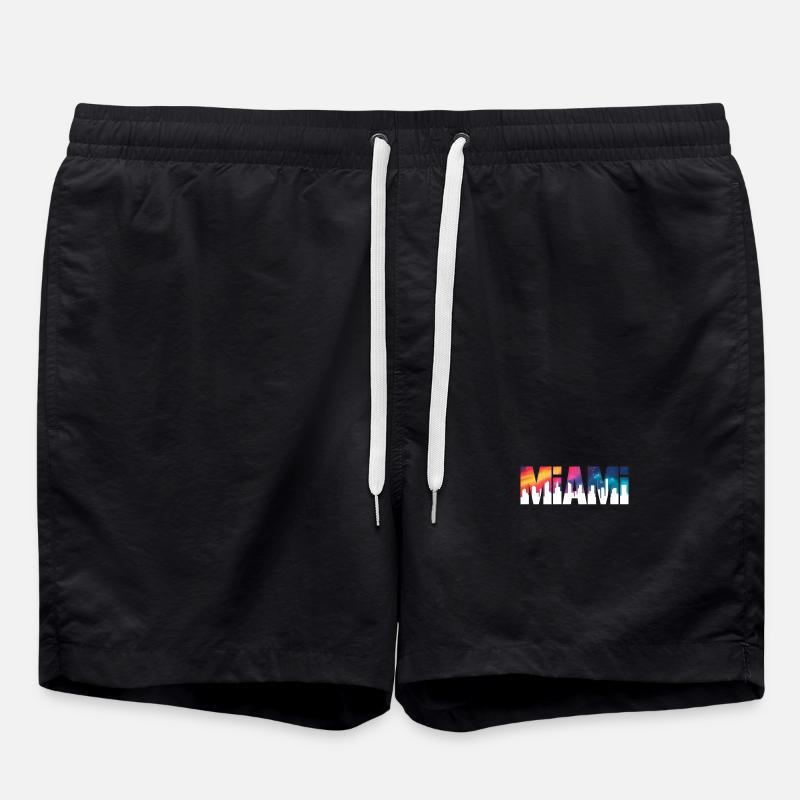 Miami - Cooles Stadtlogo - Badeshorts - Schwarz