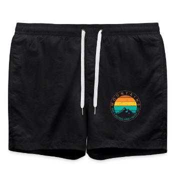 Mountains are calling And I MUST GO - Swim Trunks - black - Front - AI Model Male 185 light (185cm)