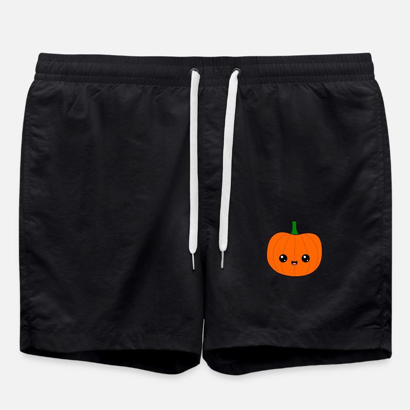 cute pumpkin - Swim Trunks - black