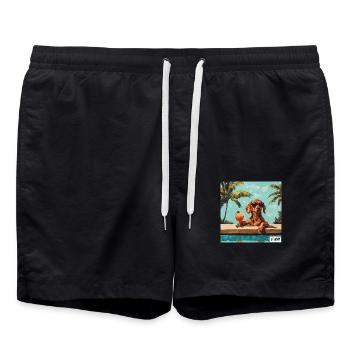 Garçon de piscine - Short de bain - noir - Devant - AI Model Male 185 light (185cm)