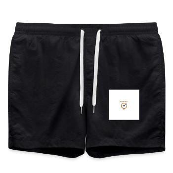 The Only Time Is Now – Motivational T-Shirt - Swim Trunks - black - Front - AI Model Male 185 light (185cm)