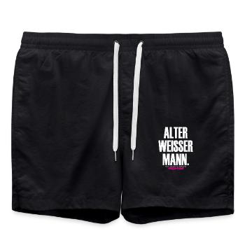 OLD WHITE MAN Design - Swim Trunks - black - Front - AI Model Male 185 light (185cm)
