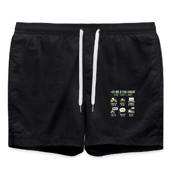 Ce que je fais durant mon je peux pas jai Tracteur - Short de bain - noir - Devant - AI Model Male 185 light (185cm)