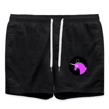 Licorne Sir Gentleman Mr. Rich Monocle Chapeau haut de forme - Short de bain - noir - Devant - AI Model Male 185 light (185cm)