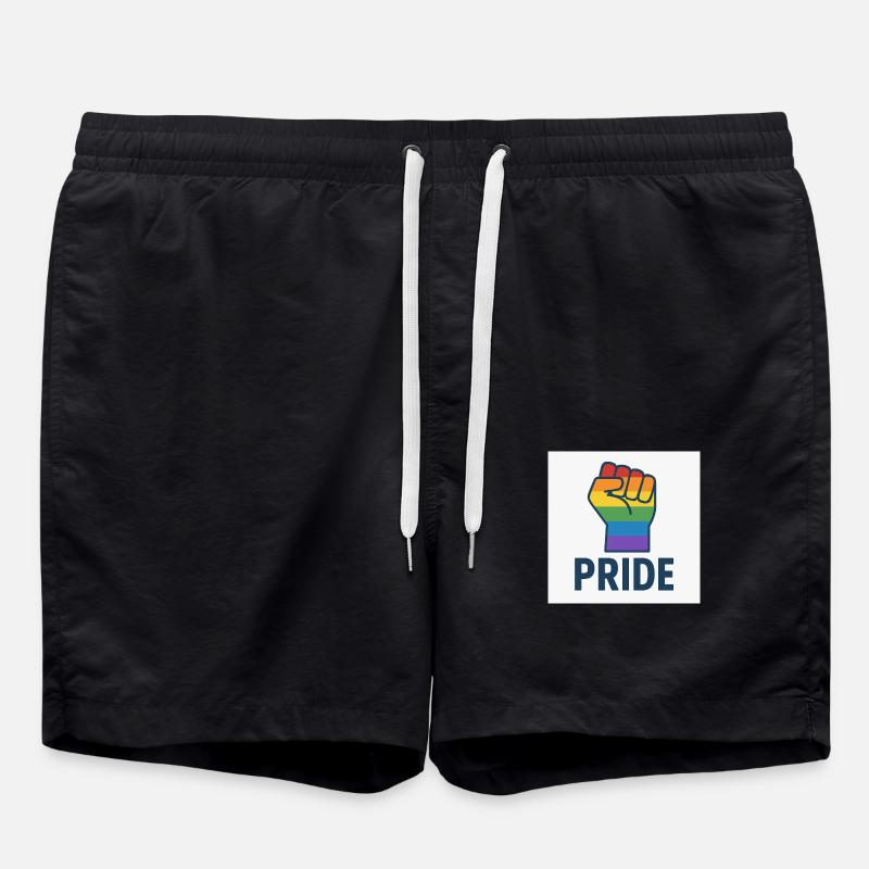 #PrideFist #LGBTQPower #QueerPride #RegenbogenFaus - Swim Trunks - black