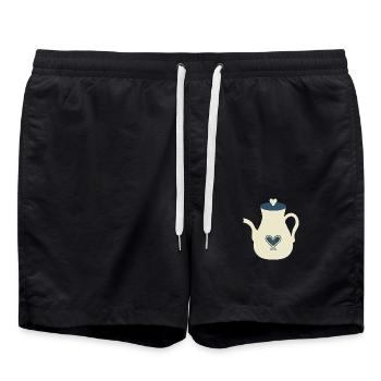 Tea Pot - Swim Trunks - black - Front - AI Model Male 185 light (185cm)