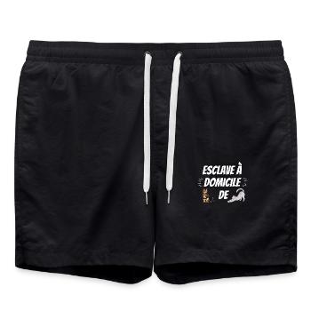 ESCLAVE A DOMICILE DE MON CHAT PERSONNALISABLE - Short de bain - noir - Devant - AI Model Male 185 light (185cm)