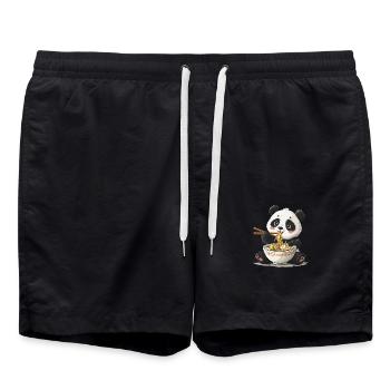 Cute Panda Ramen - Swim Trunks - black - Front - AI Model Male 185 light (185cm)