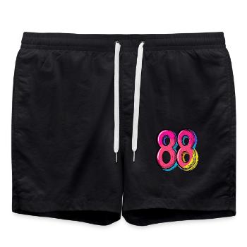 Bande dessinée à 88 chiffres - Short de bain - noir - Devant - AI Model Male 185 light (185cm)