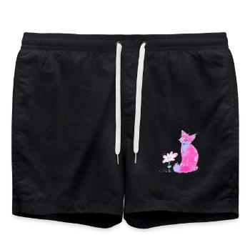Die den Fuchs liebt - Badeshorts - Schwarz - Vorne - AI Model Male 185 light (185cm)