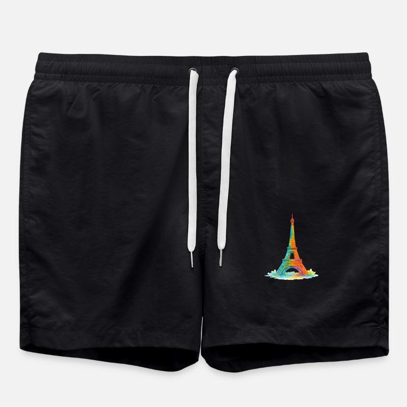 eiffelturm paris aquarell - Badeshorts - Schwarz
