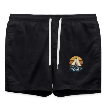 voilier capitaine de navire - Short de bain - noir - Devant - AI Model Male 185 light (185cm)