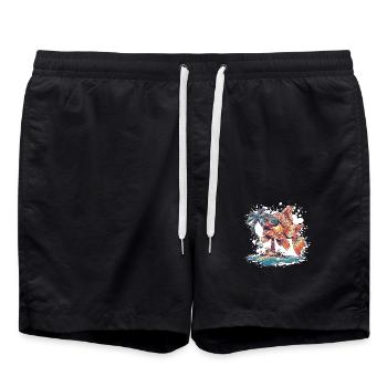 Goldfische Insel Palme - Badeshorts - Schwarz - Vorne - AI Model Male 185 light (185cm)