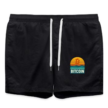 Bitcoin Retro - Badeshorts - Schwarz - Vorne - AI Model Male 185 light (185cm)