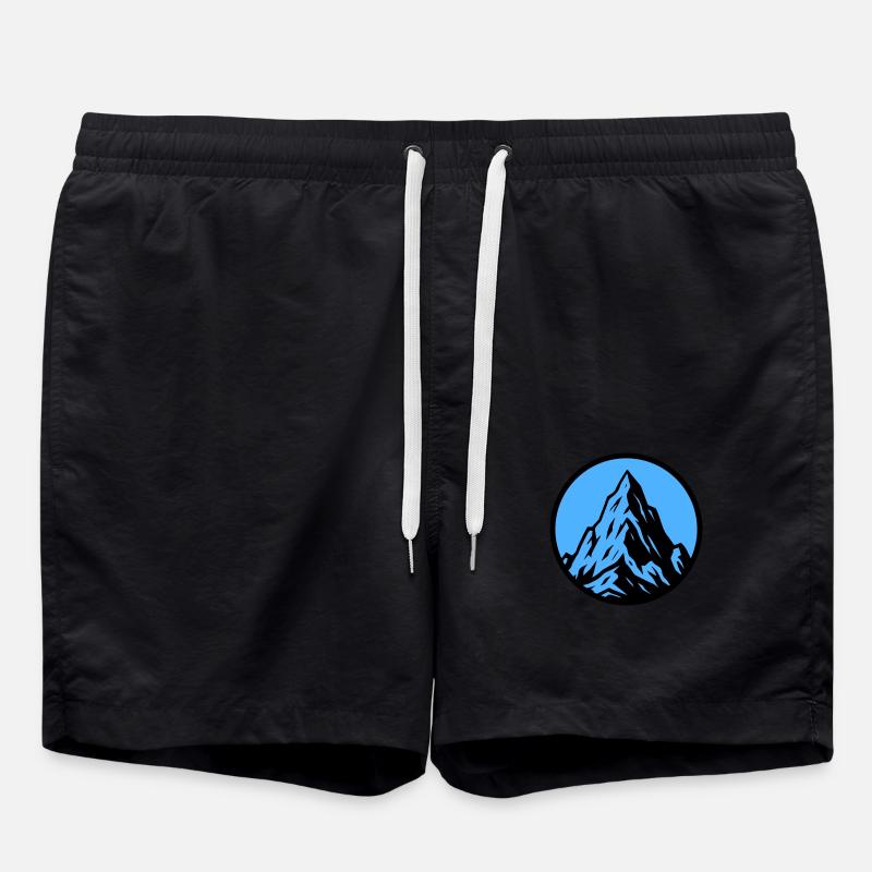 Mountain Icon Mountain Mountains - Swim Trunks - black