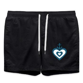 Heart Anchor Allemagne du Nord Matelot Capitaine - Short de bain - noir - Devant - AI Model Male 185 light (185cm)