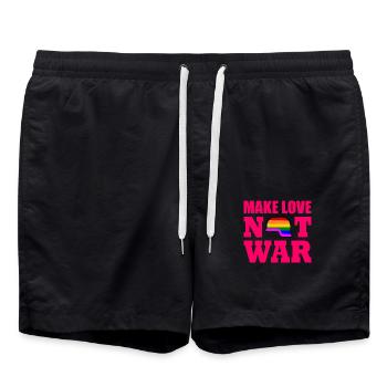 Make love not war - Short de bain - noir - Devant - AI Model Male 185 light (185cm)