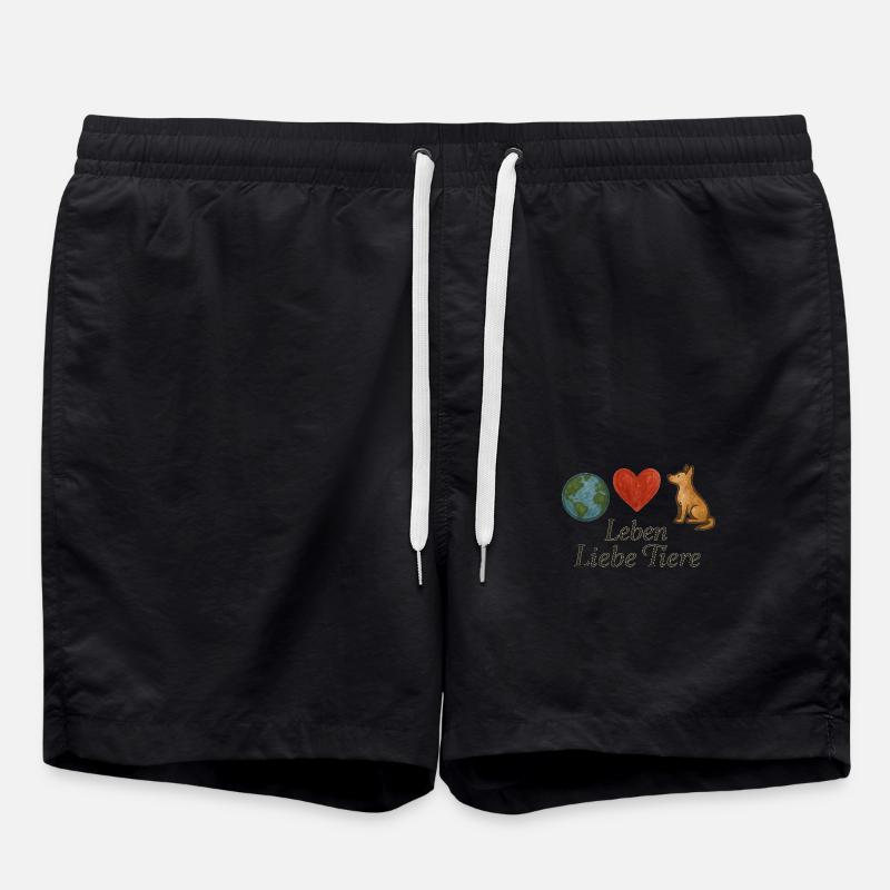 Leben Liebe Tiere - Badeshorts - Schwarz