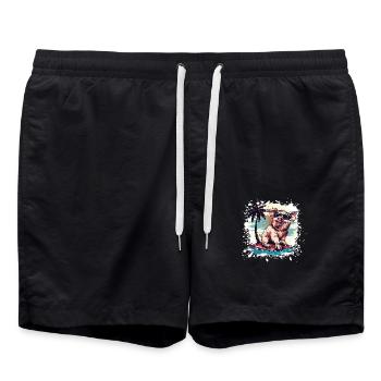 Pig Island Palm - Short de bain - noir - Devant - AI Model Male 185 light (185cm)