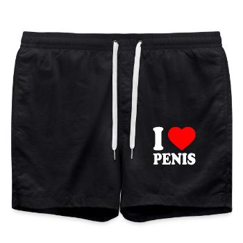I love penis - Short de bain - noir - Devant - AI Model Male 185 light (185cm)