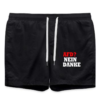 Afd nein danke - Badeshorts - Schwarz - Vorne - AI Model Male 185 light (185cm)