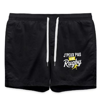 I can't I have rugby - Swim Trunks - black - Front - AI Model Male 185 light (185cm)