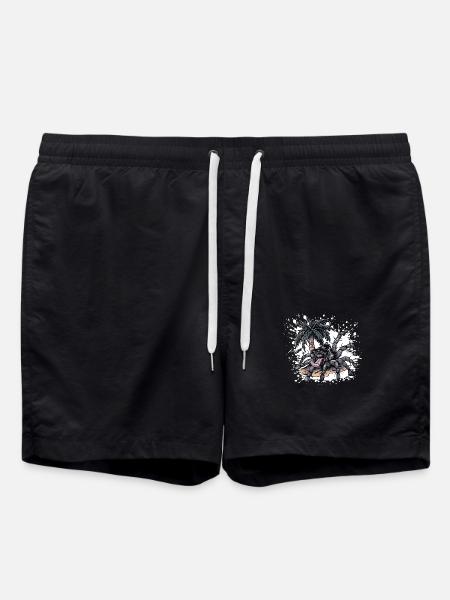 Tarantula Island Palm Tree - Swim Trunks - black