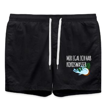 I don't care, I have coconut water - Swim Trunks - black - Front - AI Model Male 185 light (185cm)