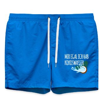 I don't care, I have coconut water - Swim Trunks - cobalt blue - Front