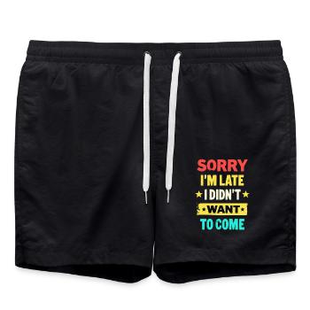 Désolé, je suis en retard, je n’ai pas voulu venir - Short de bain - noir - Devant - AI Model Male 185 light (185cm)