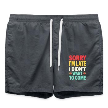 Désolé, je suis en retard, je n’ai pas voulu venir - Short de bain - charbon - Devant - AI Model Male 185 light (185cm)