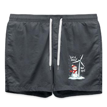 Stop Wind Turbines - Let it Snow, Not Spin - Swim Trunks - anthracite - Front - AI Model Male 185 light (185cm)
