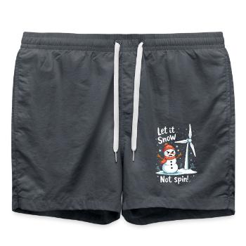 Stop Wind Turbines - Let it Snow, Not Spin - Swim Trunks - anthracite - Front - AI Model Male 185 light (185cm)