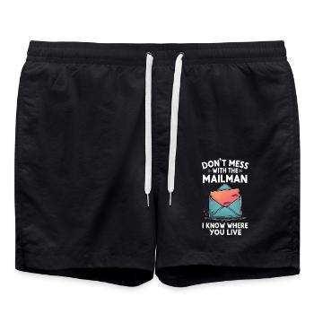 Drôle de dicton pour les facteurs - Short de bain - noir - Devant - AI Model Male 185 light (185cm)