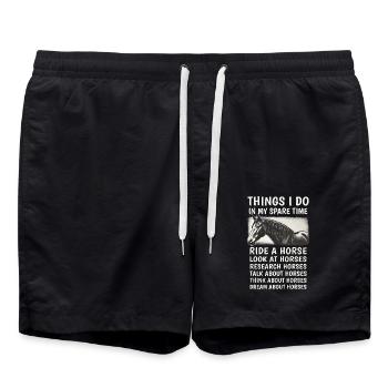 Ce que je fais pendant mon temps libre : Pour Pferdeliebha - Short de bain - noir - Devant - AI Model Male 185 light (185cm)