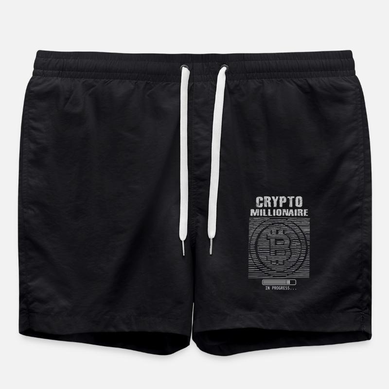 Crypto Millionaire in Progress - Swim Trunks - black