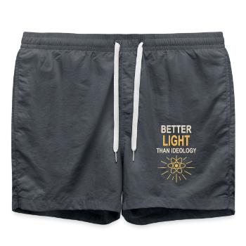 Better Light Than Ideology - Yes to Nuclear Power - Swim Trunks - anthracite - Front - AI Model Male 185 light (185cm)