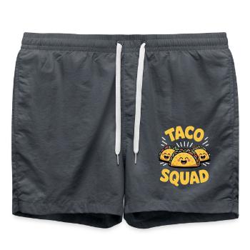 Taco Squad – Lustige Fiesta Truppe - Badeshorts - Anthrazit - Vorne - AI Model Male 185 light (185cm)