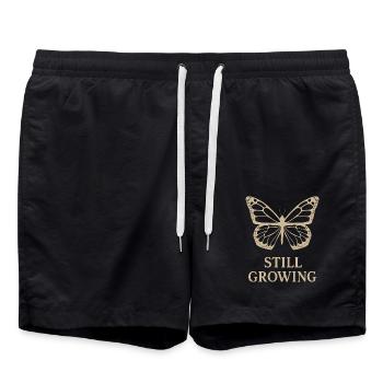 Still Growing Butterfly - Self Love and Healing - Swim Trunks - black - Front - AI Model Male 185 light (185cm)