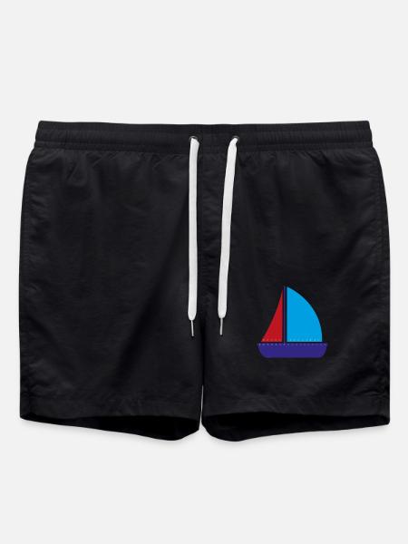 Segelboot - Badeshorts - Schwarz