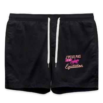 J'peux Pas, J'ai Équitation - Short de bain - noir - Devant - AI Model Male 185 light (185cm)
