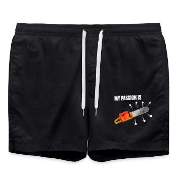 Chainsaw Passion - Swim Trunks - black - Front - AI Model Male 185 light (185cm)