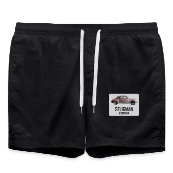 Old car in Seligman in Arizona, US Road 66 - Swim Trunks - black - Front - AI Model Male 185 light (185cm)