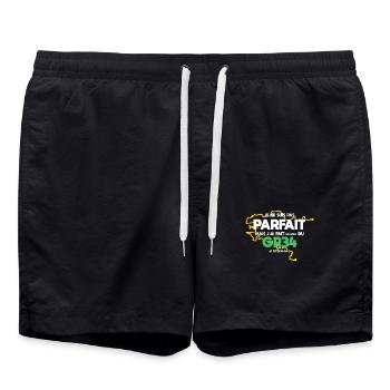 GR34 Grande Randonnée Bretagne trekking marche - Short de bain - noir - Devant - AI Model Male 185 light (185cm)