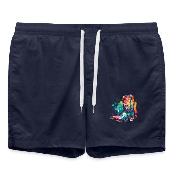 Line Dance Zeit Line Dancing Tanzen - Badeshorts - French Navy - Vorne - AI Model Male 185 light (185cm)