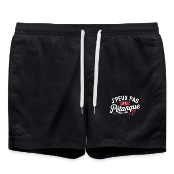 Ich kann nicht, ich habe Petanque - Badeshorts - Schwarz - Vorne - AI Model Male 185 light (185cm)